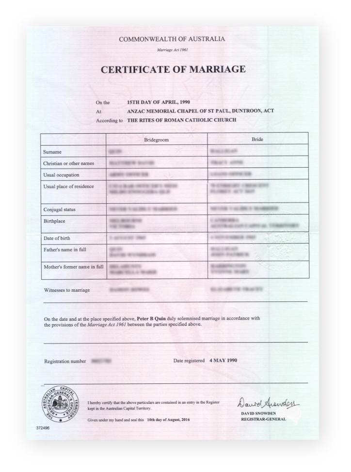 Marriage Certificate